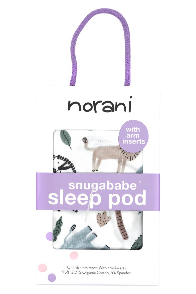 Organic Snugababe Swaddle Sleep Pod with Arm Inserts, Alternate, color, GREEN/ BROWN