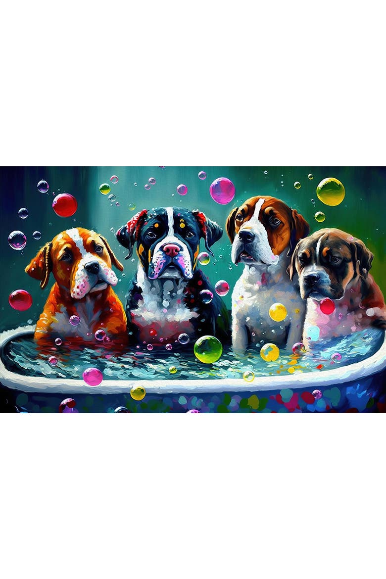 Dogs and Bubbles 1000 piece Jigsaw Puzzle for Adults, Alternate, color, Multicolor