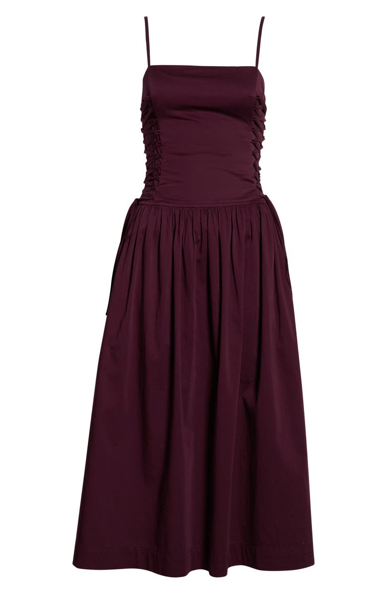 Damson Madder Angelina Organic Cotton Sateen Dress, Alternate, color, Fig