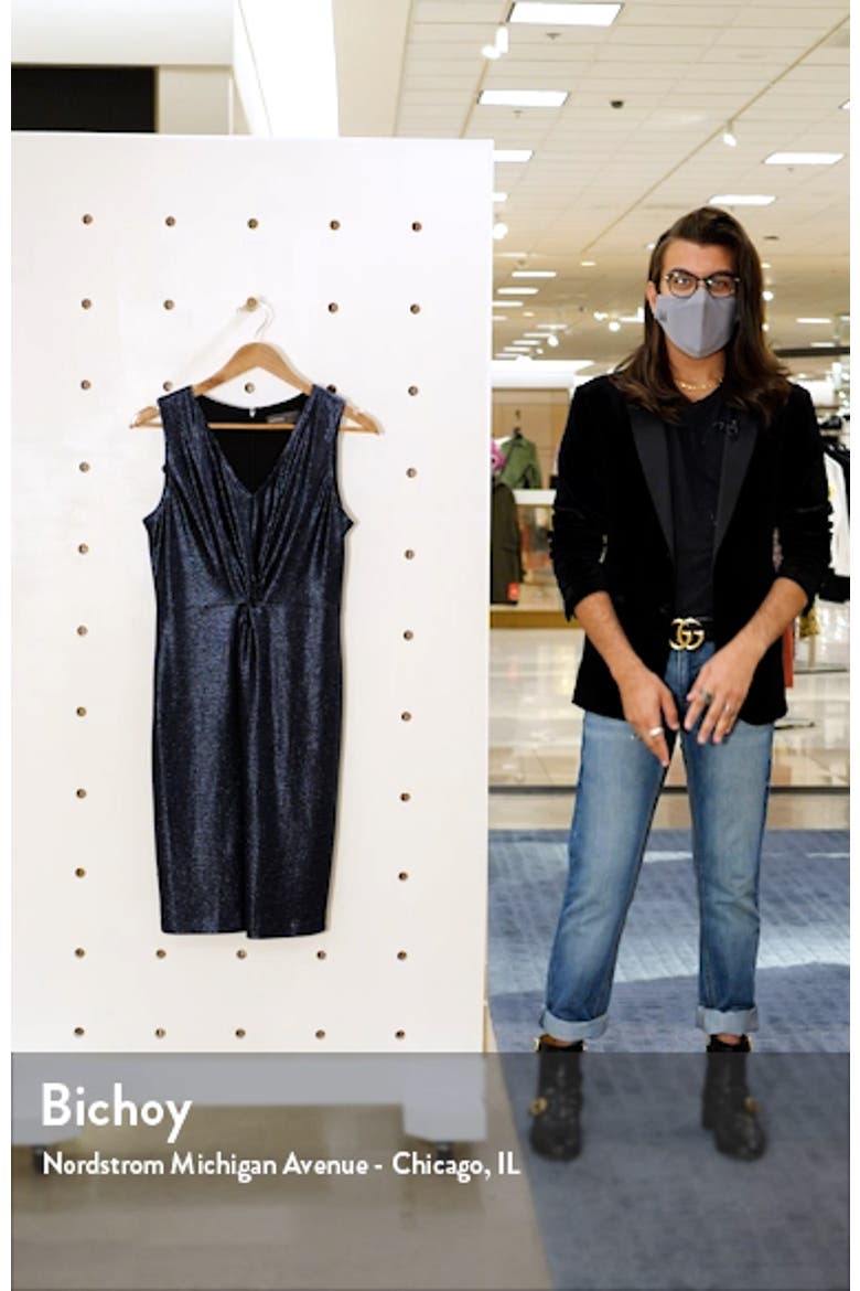 Donna Ricco Foil Knit Twist Front Dress video