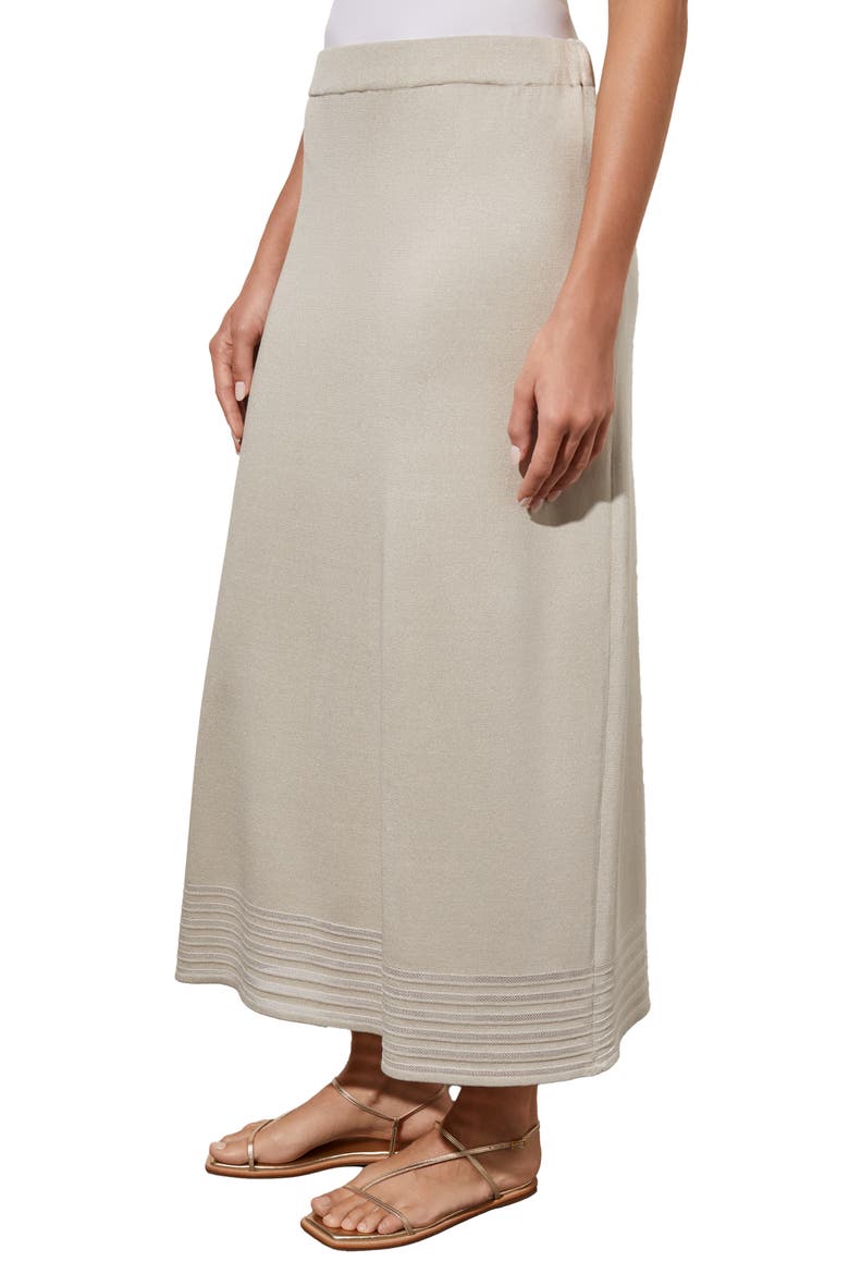 Stripe Hem A-Line Knit Skirt, Alternate, color, LIMESTONE