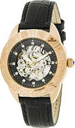 Empress Godiva Automatic MOP Leather-Band Watch