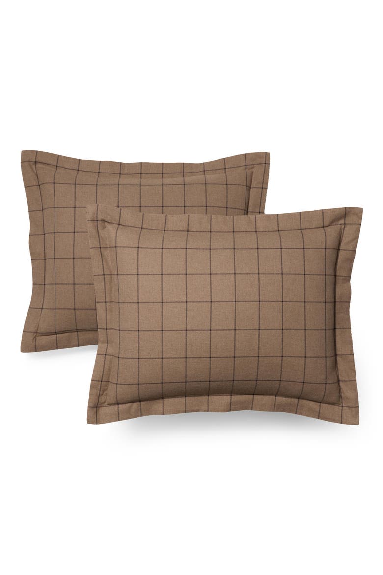 Ledger Windowpane Plaid Cotton Twill Duvet Cover & Sham Set, Alternate, color, CINNAMON