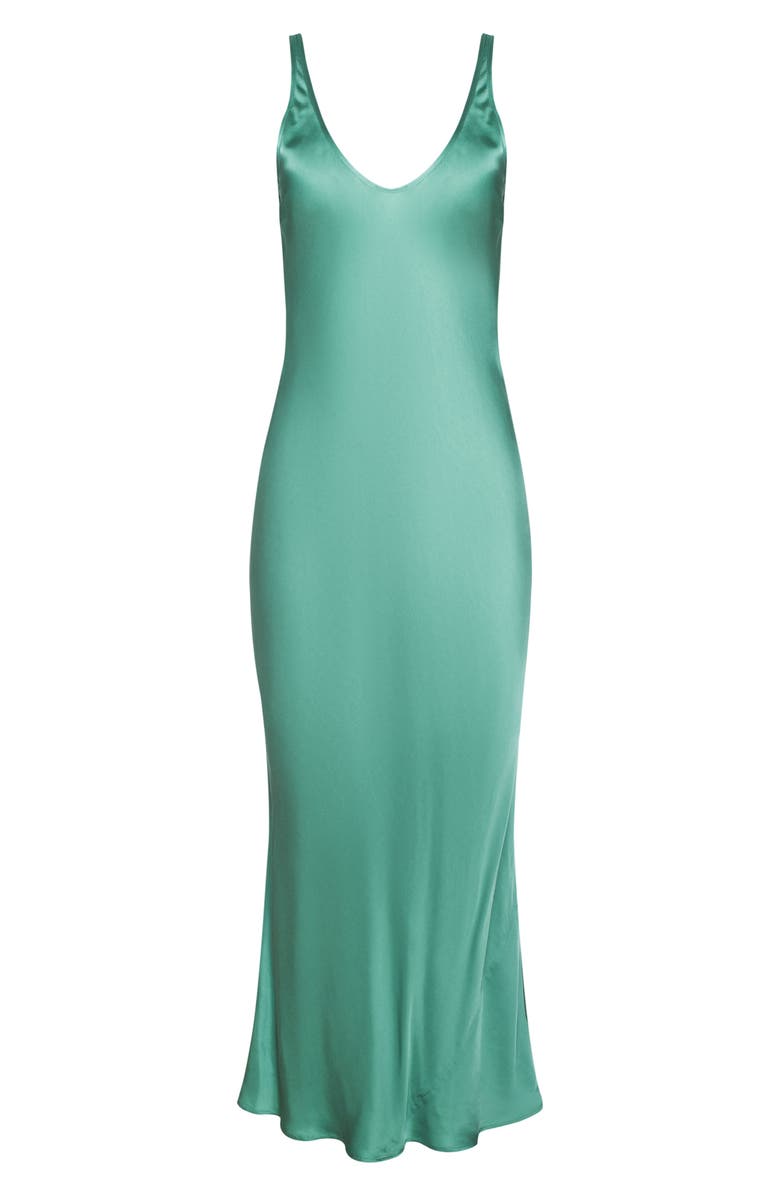 L'AGENCE Akiya Satin Tank Maxi Dress, Alternate, color, Malachite Green