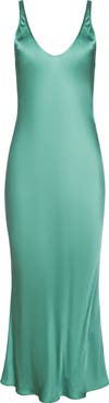 L'AGENCE Akiya Satin Tank Maxi Dress
