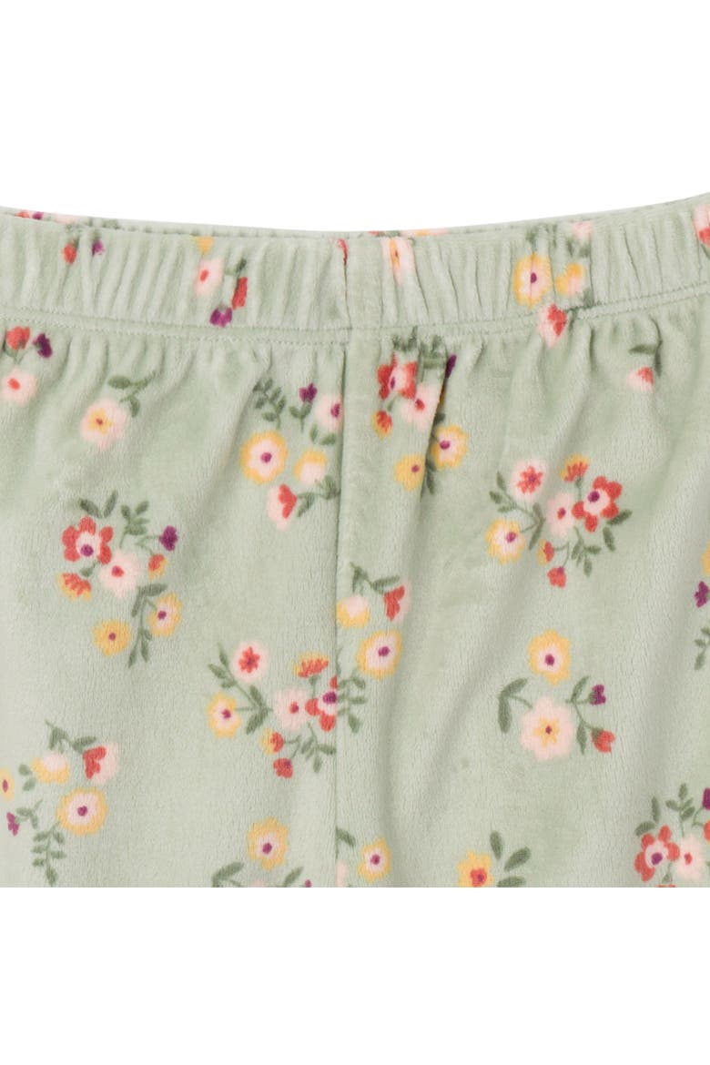 Fleece Pajama Top & Pant Set, Alternate, color, Green Flower