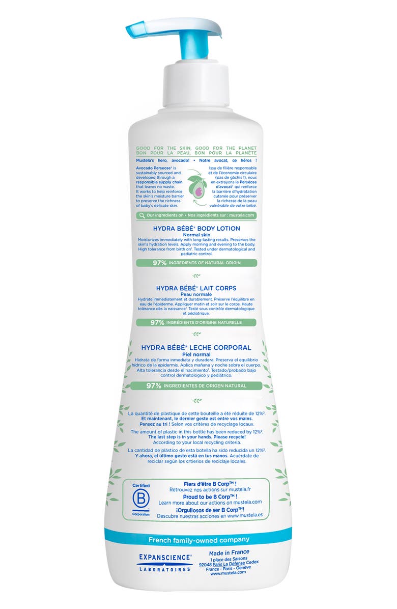 Mustela<sup>®</sup> Hydra Bébé<sup>®</sup> Body Lotion with Avocado Perseose, Alternate, color, White