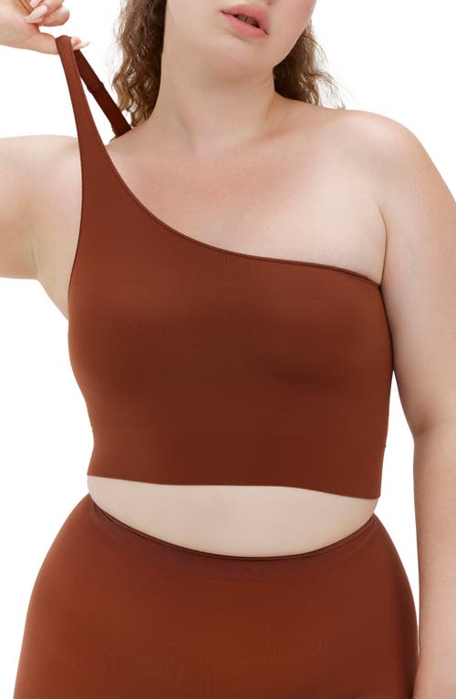 Noody Seamless body smooth one shoulder top in Brown  product