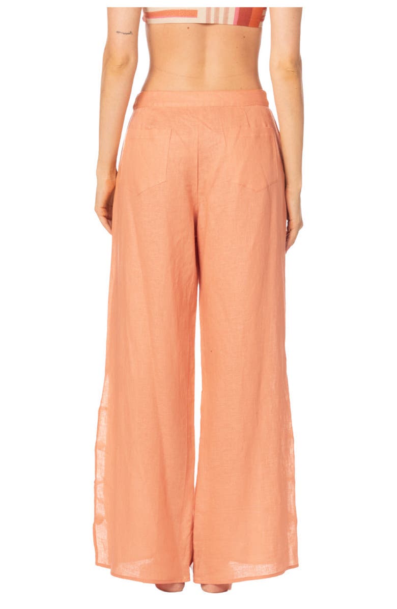 KIBYS Sunset Bazaar Tangerine Zenda Linen Pant with Gems, Alternate, color, Pastel Orange Tangerine