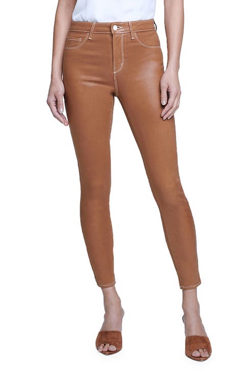 Margot Coated Crop Jeans (Cappuccino)