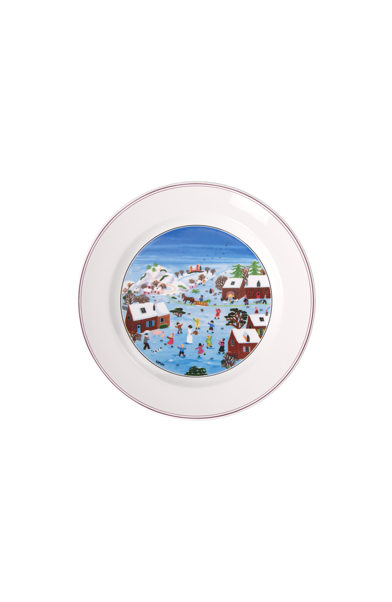 Villeroy & Boch Naif Christmas Dinner Plate, Main, color, White