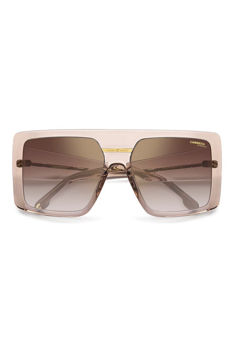 Victory 60mm Square Sunglasses, Main, color, NUDE GOLD/ BROWN