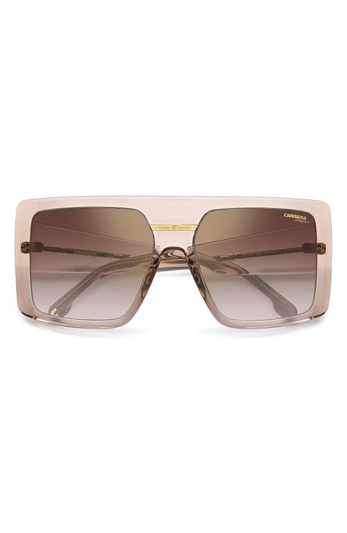Carrera Eyewear Victory 60mm Square Sunglasses in Nude Gold/Brown 