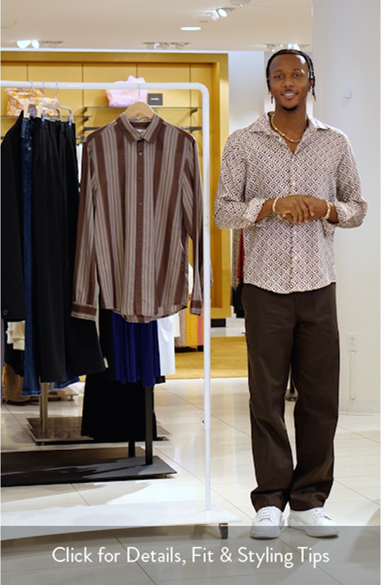 Stripe Long Sleeve Button-Up Shirt, sales video thumbnail