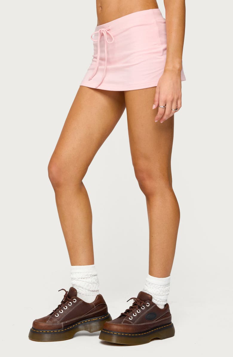 EDIKTED Bayside Stretch Cotton Micro Skort, Alternate, color, Pink