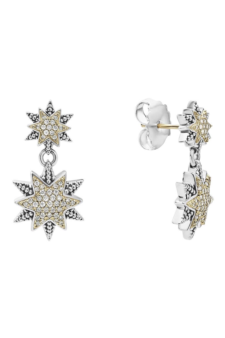 North Star Drop Earrings, Alternate, color, DIAMOND