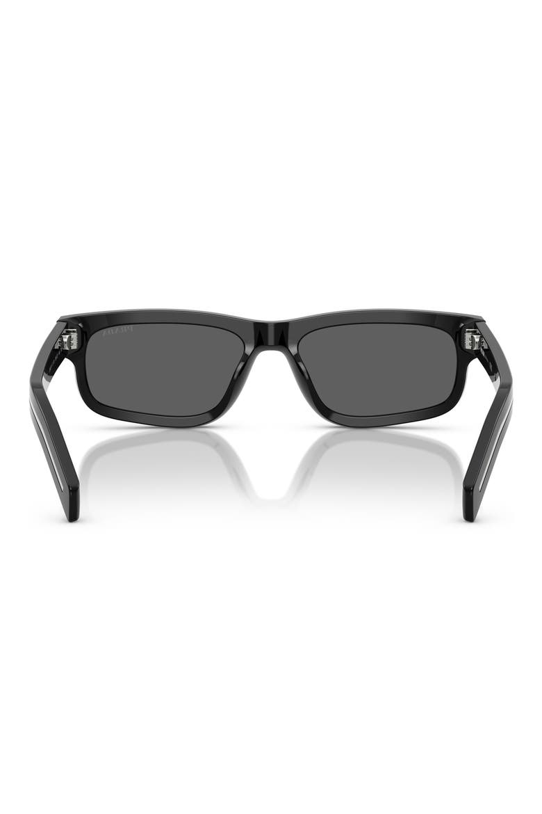 57mm Rectangular Sunglasses, Alternate, color, DARK GREY