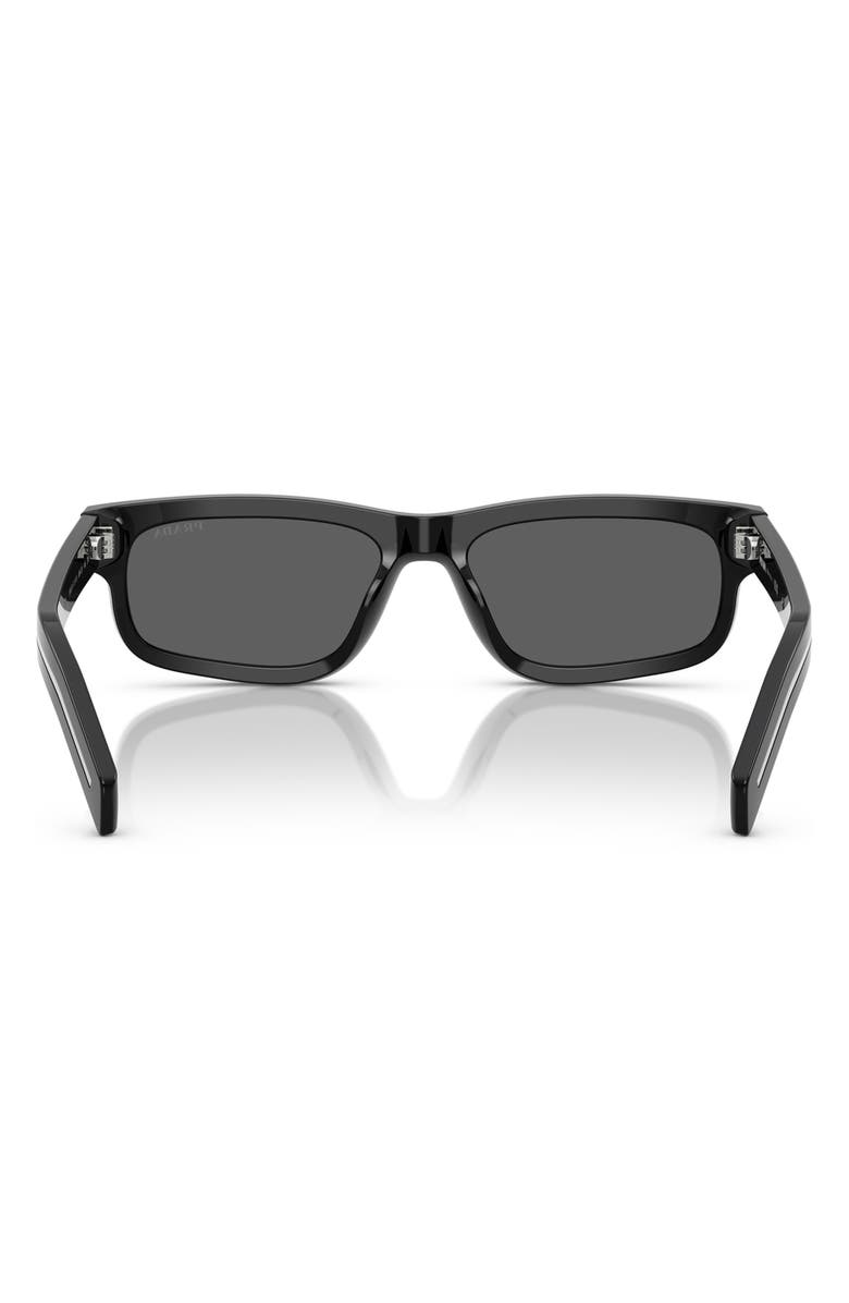 Prada 57mm Rectangular Sunglasses, Alternate, color, Dark Grey