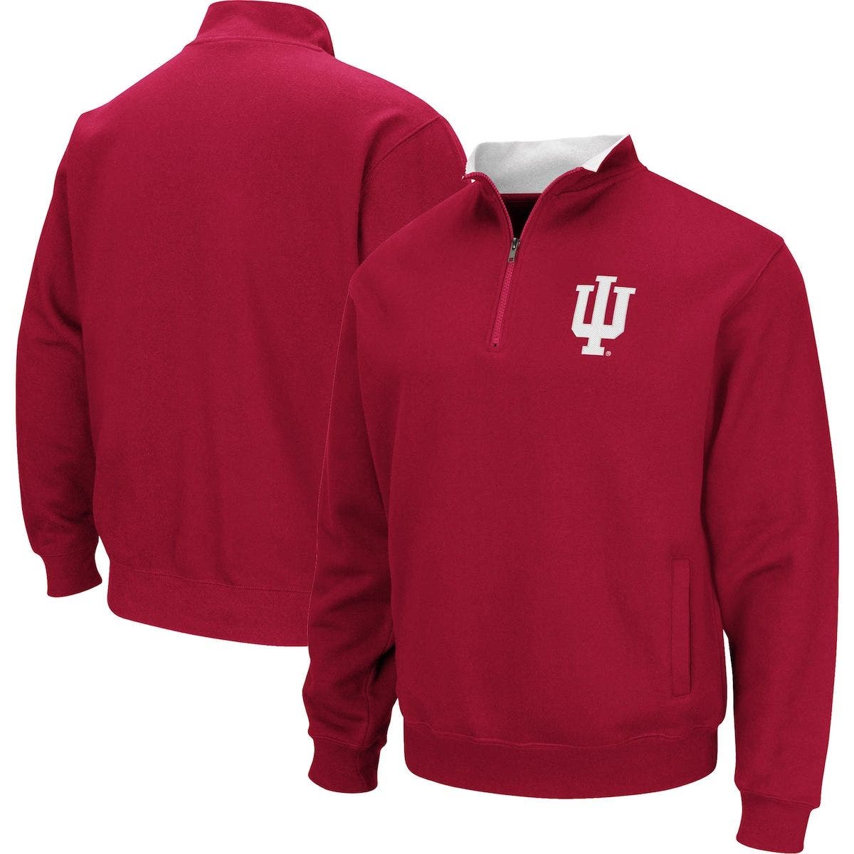Men's Colosseum Crimson Indiana Hoosiers Big & Tall Tortugas Logo Quarter-zip Sweatshirt