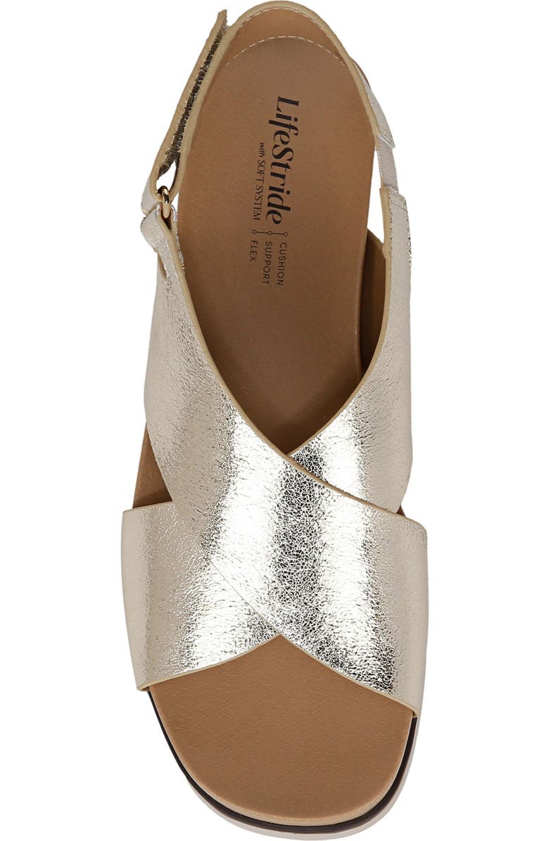 LifeStride Georgina Slingback Platform Wedge Sandal, Alternate, color, Gold