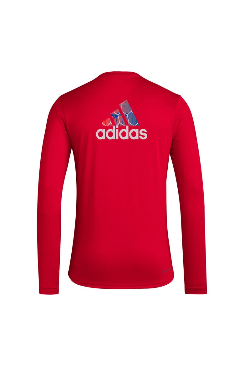 Men's adidas Red FC Dallas Local Pop AEROREADY Long Sleeve T-Shirt, Alternate, color, Red