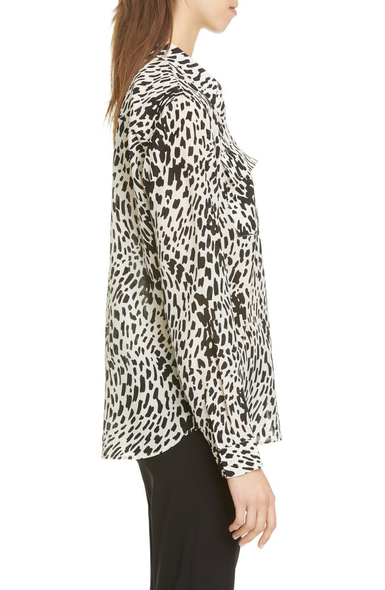 Lafayette 148 New York Zora Spot Print Silk Blouse, Alternate, color, 