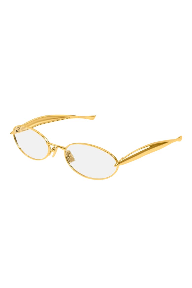 Gender Inclusive BV1386S 57mm Oval Sunglasses, Alternate, color, GOLD