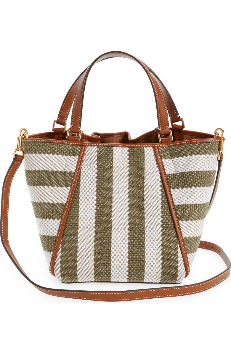 Tory Burch McGraw Stripe Dragonfly Drawstring Satchel, Alternate, color,