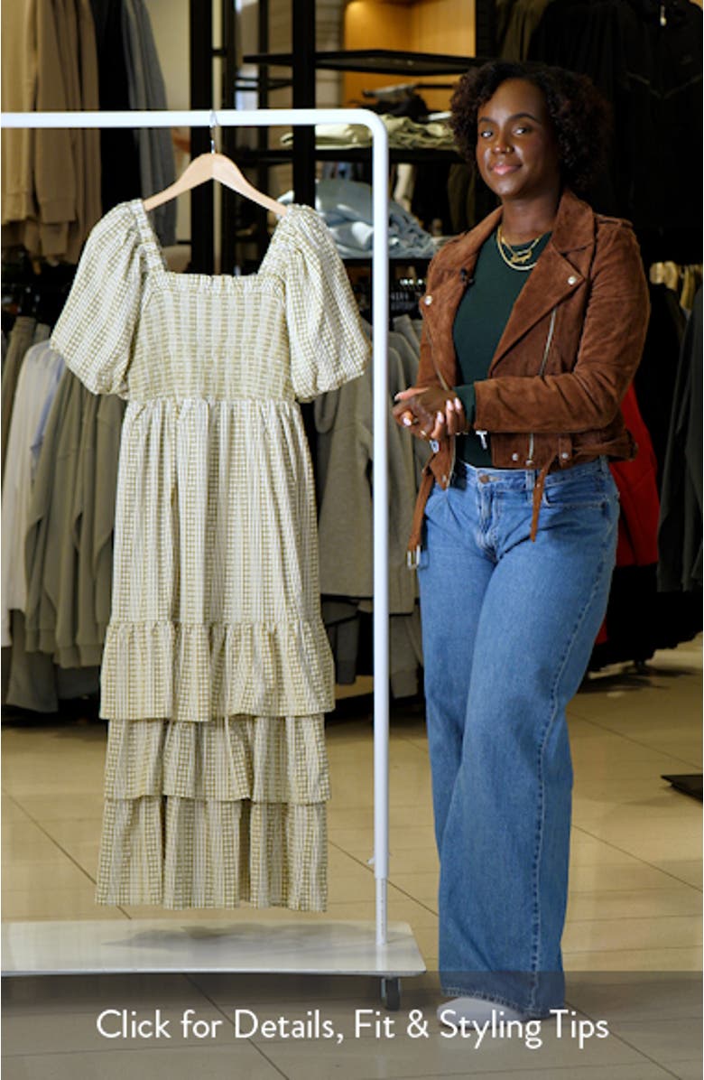 Gingham Stripe Tiered Dress, sales video thumbnail