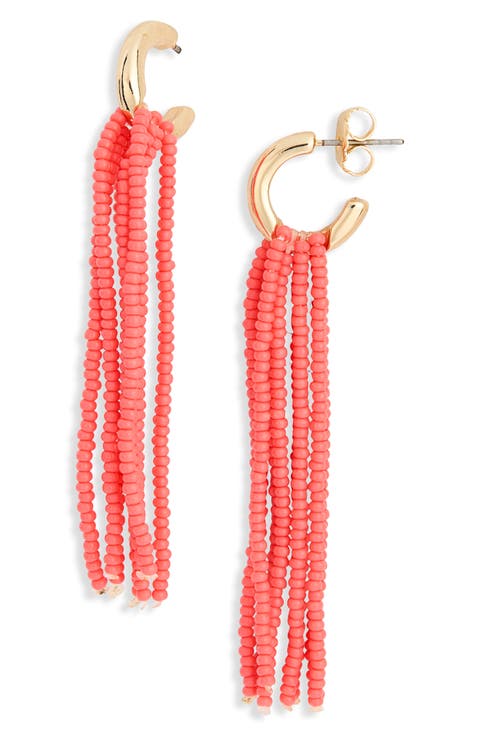Beaded Fringe Drop Earrings