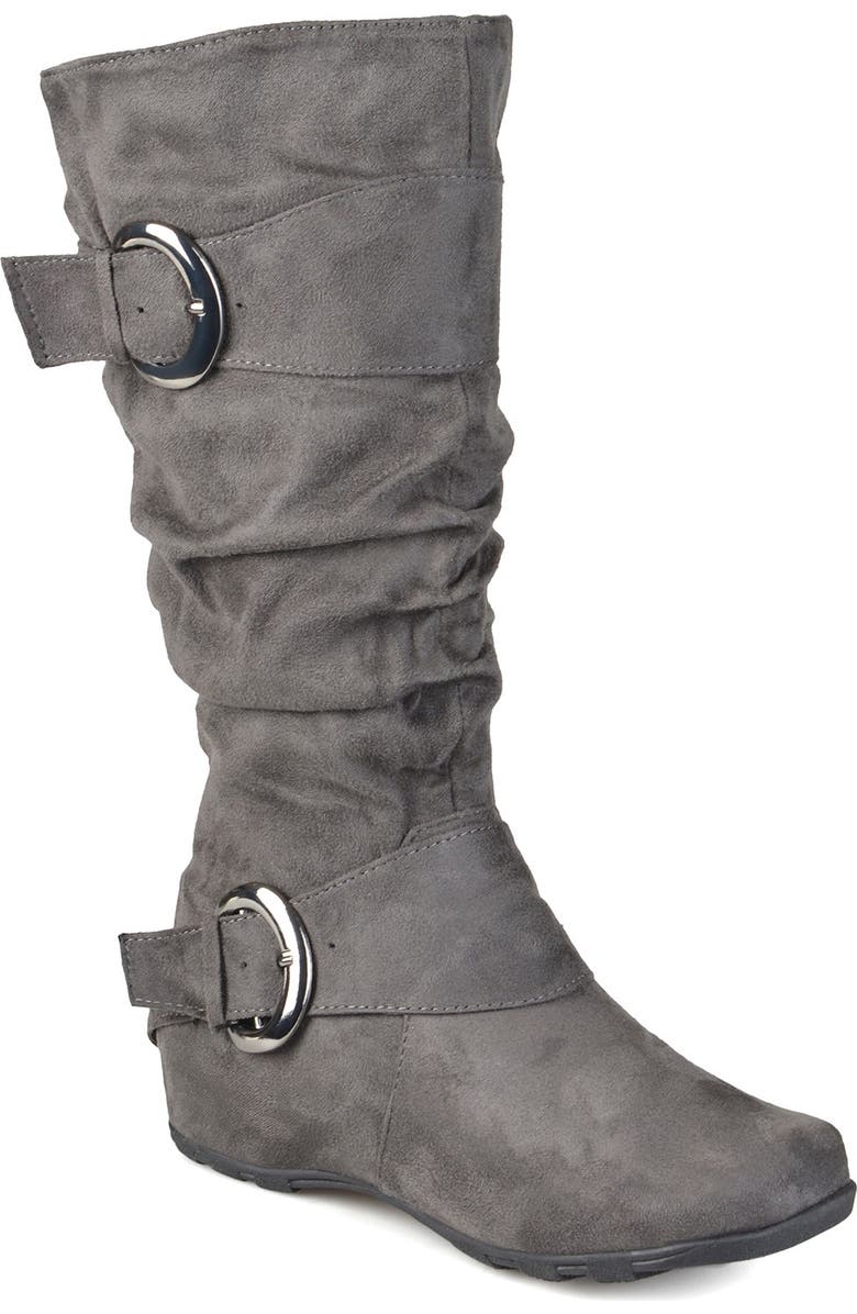 Journee Collection JOURNEE Jester Extra Wide Calf Side Buckle Tall Boot, Main, color, Grey