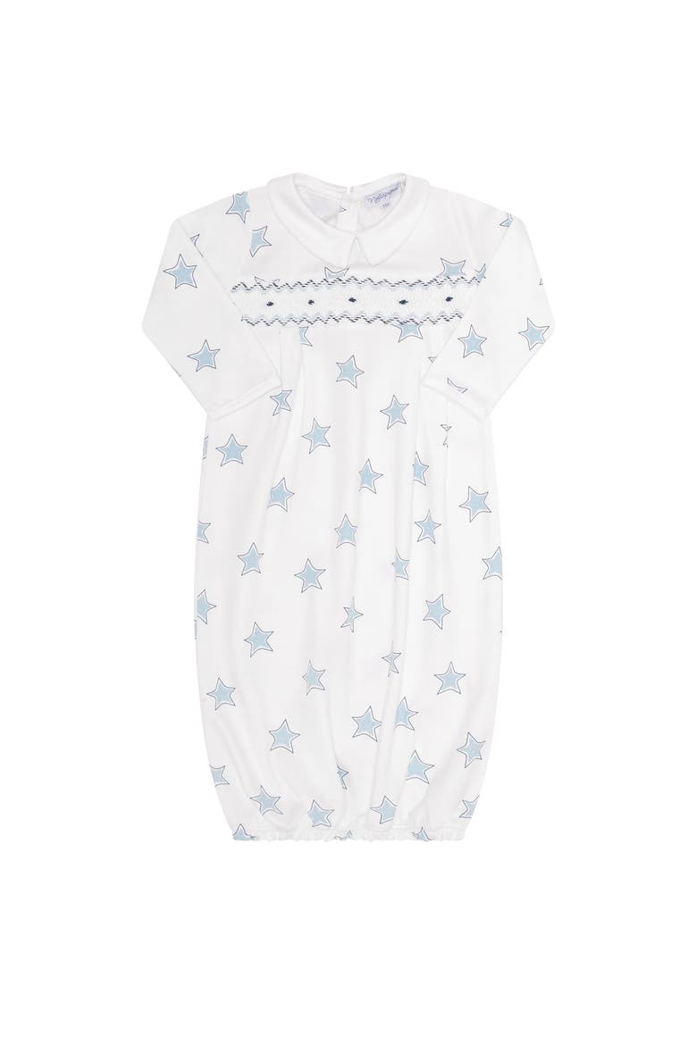 Blue Stars Print Smocked Gown - Baby, Alternate, color, Blue