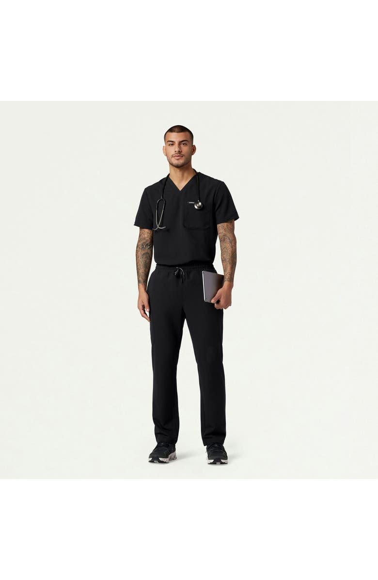 JAANUU Holmes Men's 1-Pocket Classic V-Neck Scrub Top, Alternate, color, Black