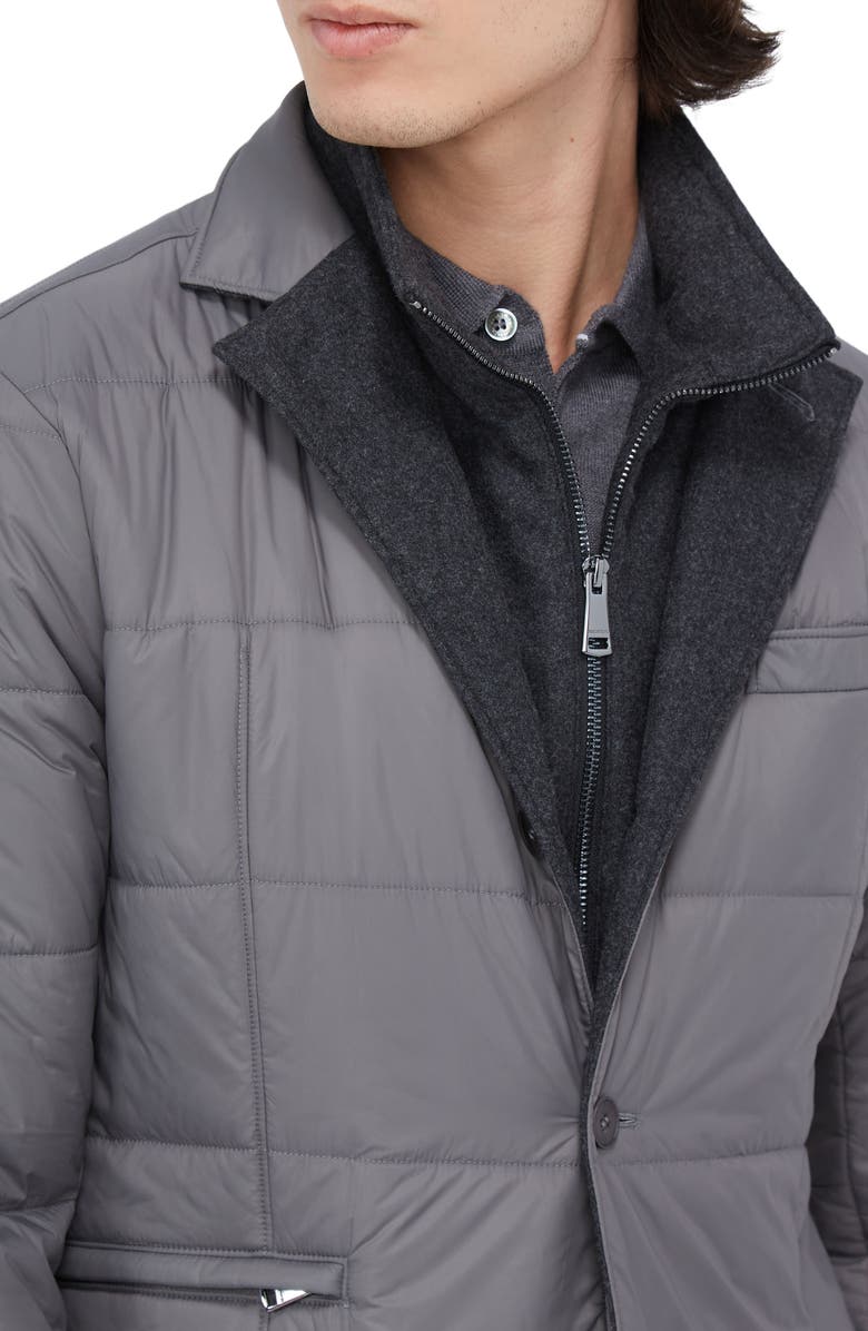 Bugatchi Quilted Water Repellent Nylon Blazer with Bib, Alternate, color, 