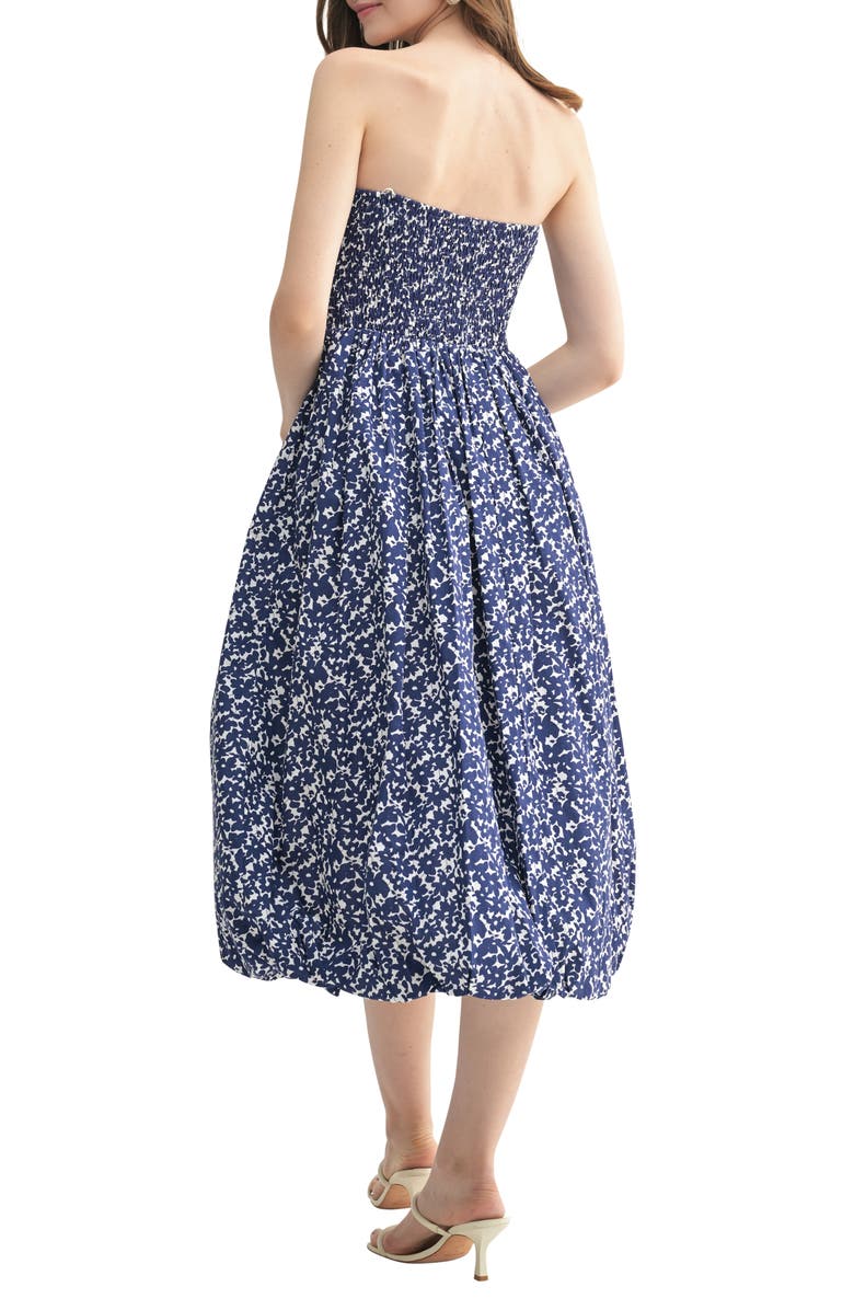 Lush Strapless Bubble Hem Midi Dress, Alternate, color,