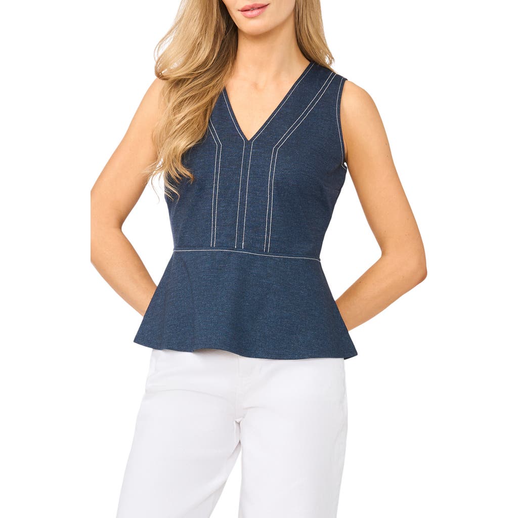Halogenr Halogen(r) Knit Peplum Tank In Indigo Navy
