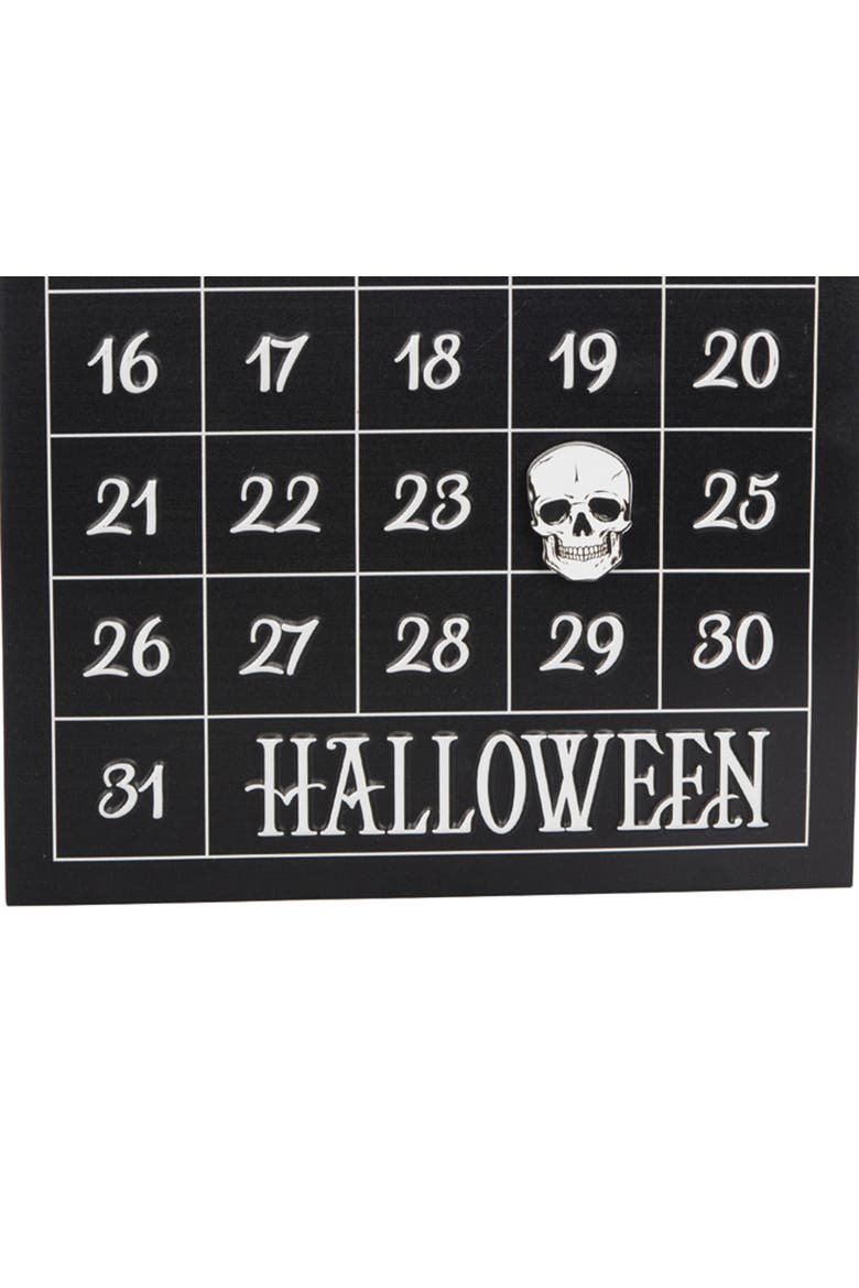 Halloween Skull Countdown Calendar, Alternate, color, Black