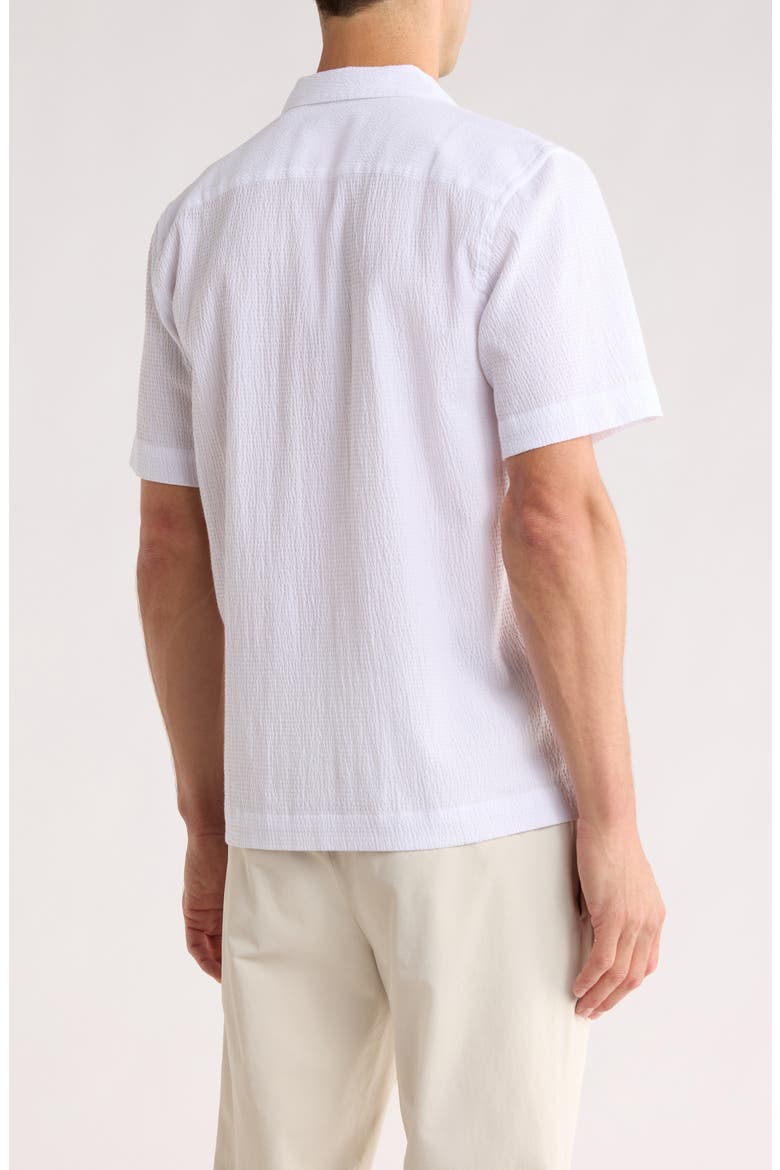 Seersucker Short Sleeve Camp Shirt, Alternate, color, BRIGHT WHITE