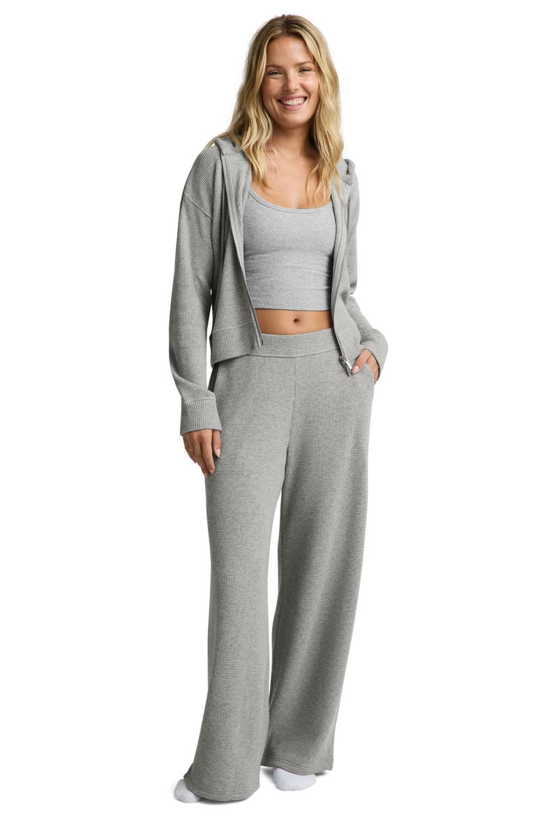 Rest Day Waffle Wide Leg Pants, Alternate, color, HEATHER GRAY