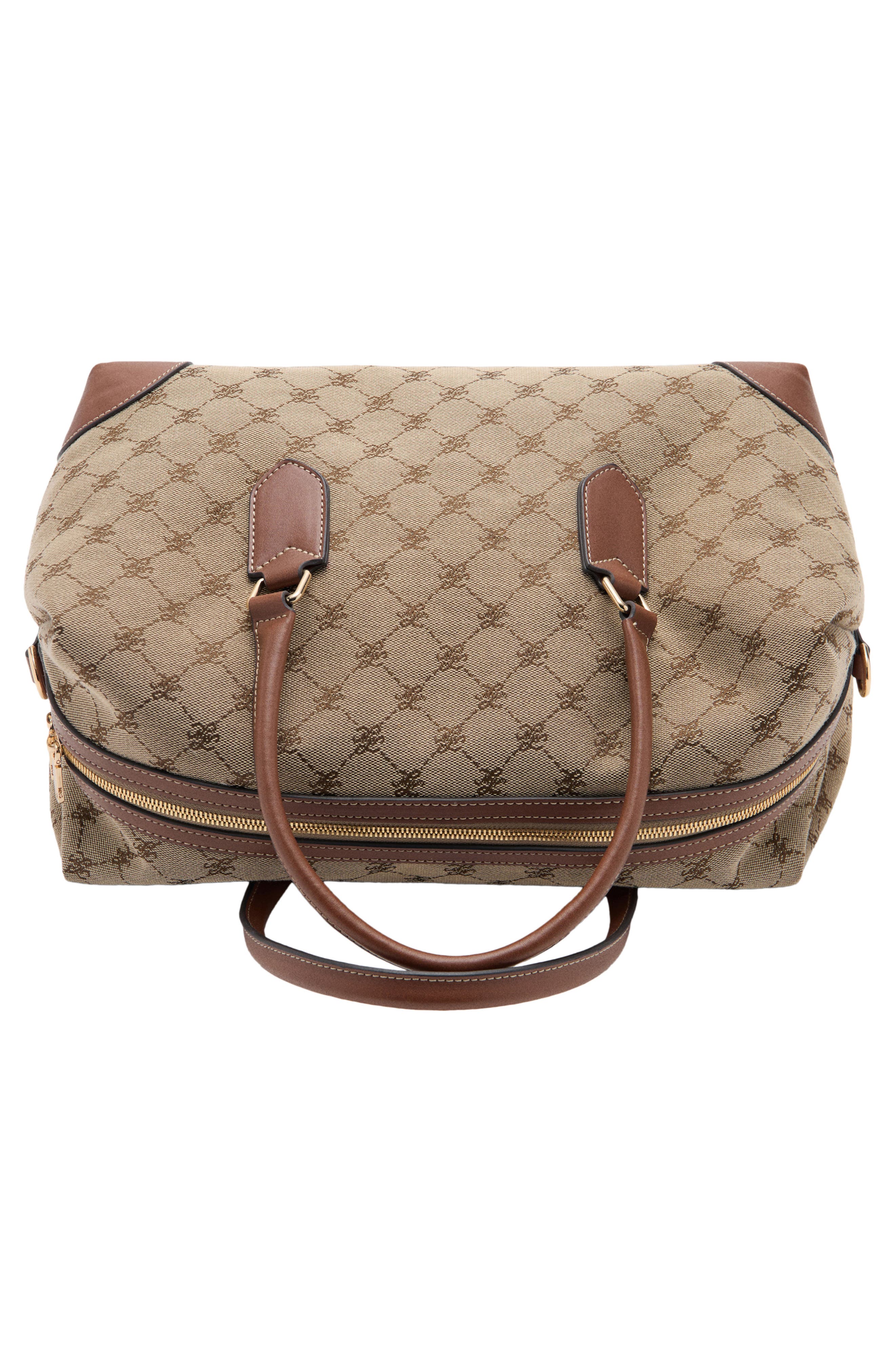 MANGO Logo Jacquard Bowling Bag, Alternate, color, Leather
