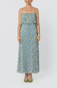 ASTR the Label Makennah Floral Plissé Maxi Dress