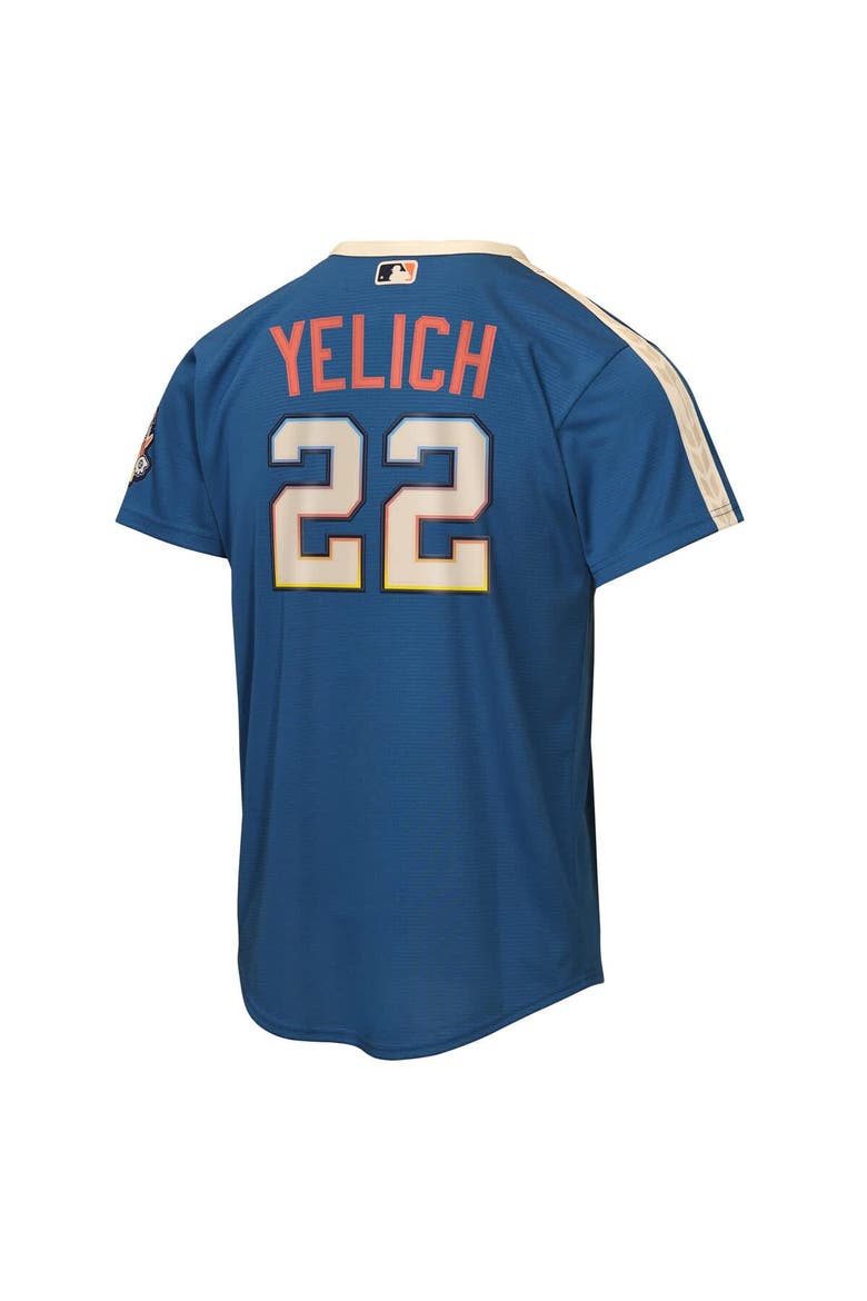 Youth Nike Christian Yelich Mineral Blue Milwaukee Brewers 2026 City Connect Stadium Jersey, Alternate, color, Mineral Blue