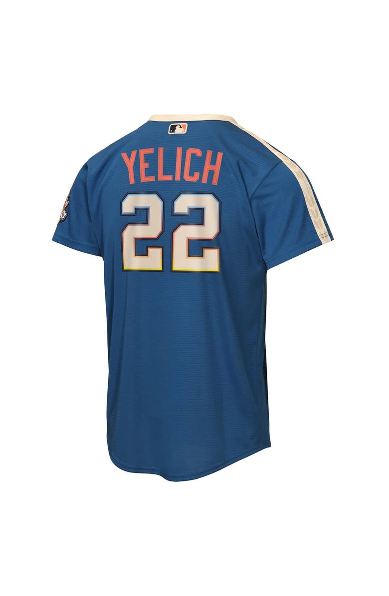 Nike Youth Nike Christian Yelich Mineral Blue Milwaukee Brewers 2026 City Connect Stadium Jersey, Alternate, color, Mineral Blue