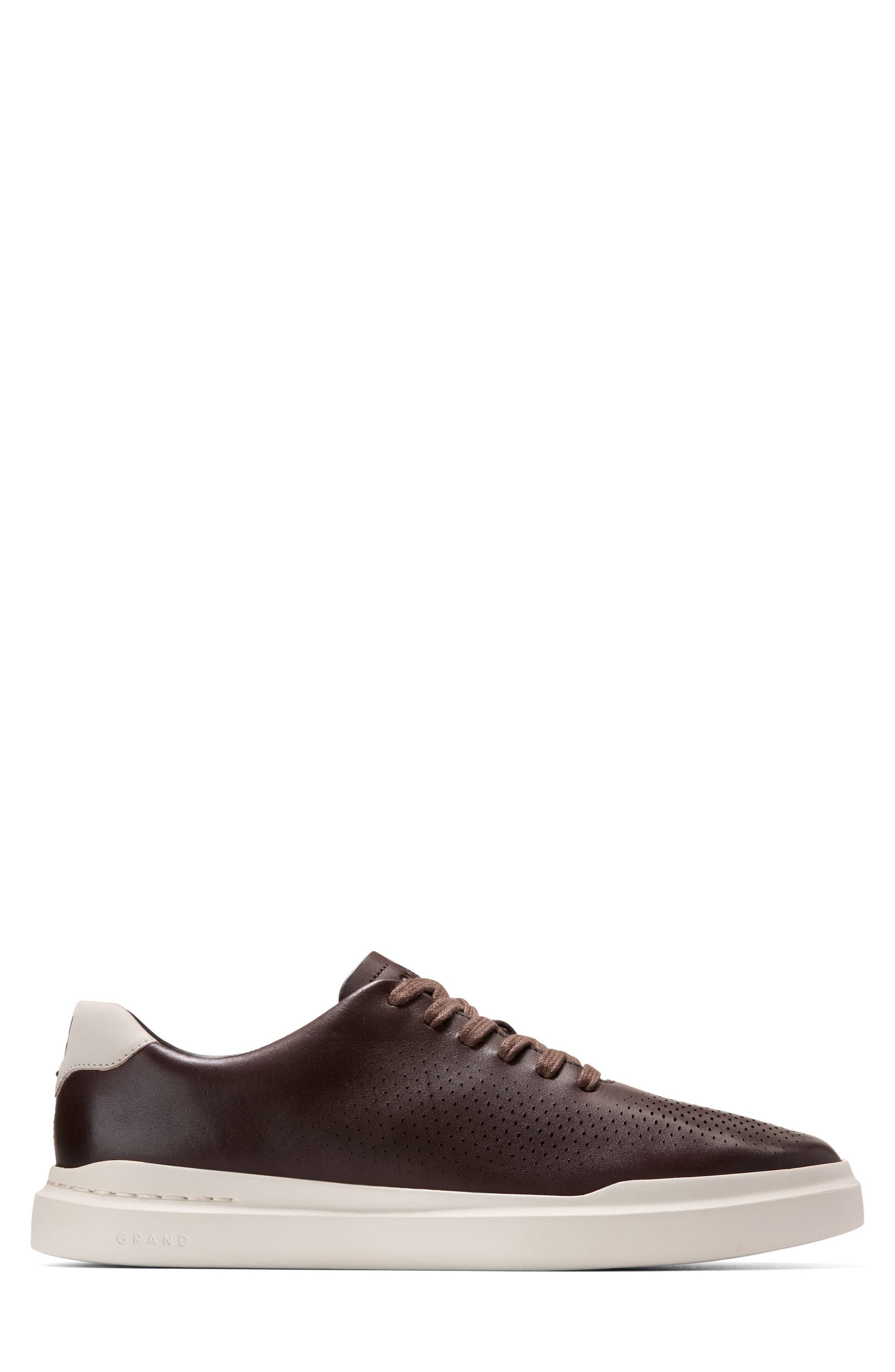 Cole Haan Laser Cut Leather Sneaker, Alternate, color, Madra/ Oyster Mushroom