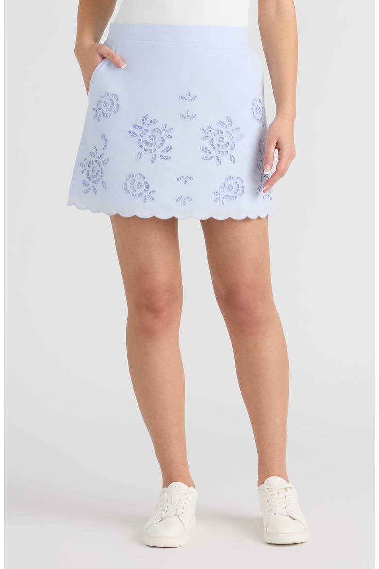 Cotton Eyelet Miniskirt, Main, color, CLOUD BLUE