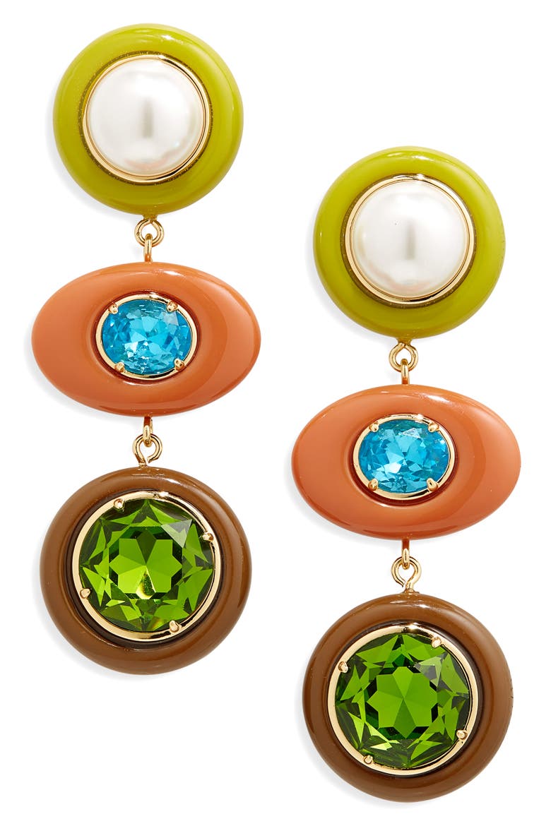 Ornament Linear Drop Earrings, Main, color, SUNSET FIELDS