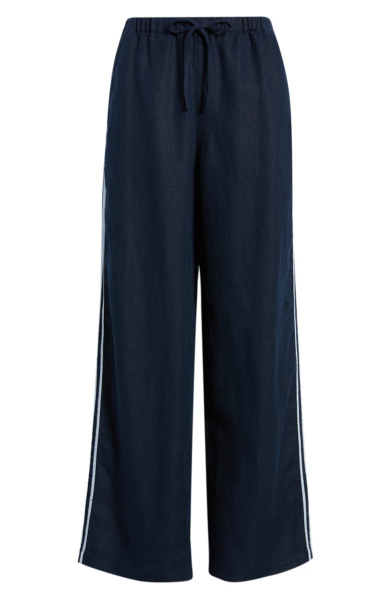 Madewell Pull-On Linen Pants, Main, color, Classic Navy