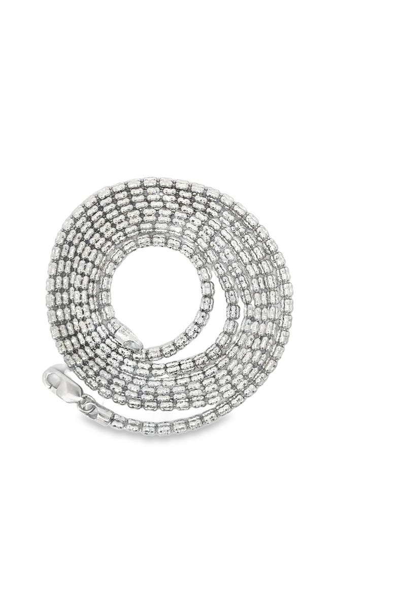 14K White Gold Diamond-Cut Ice Chain Necklace 26 inch 2.5mm 12.6g, Alternate, color, white