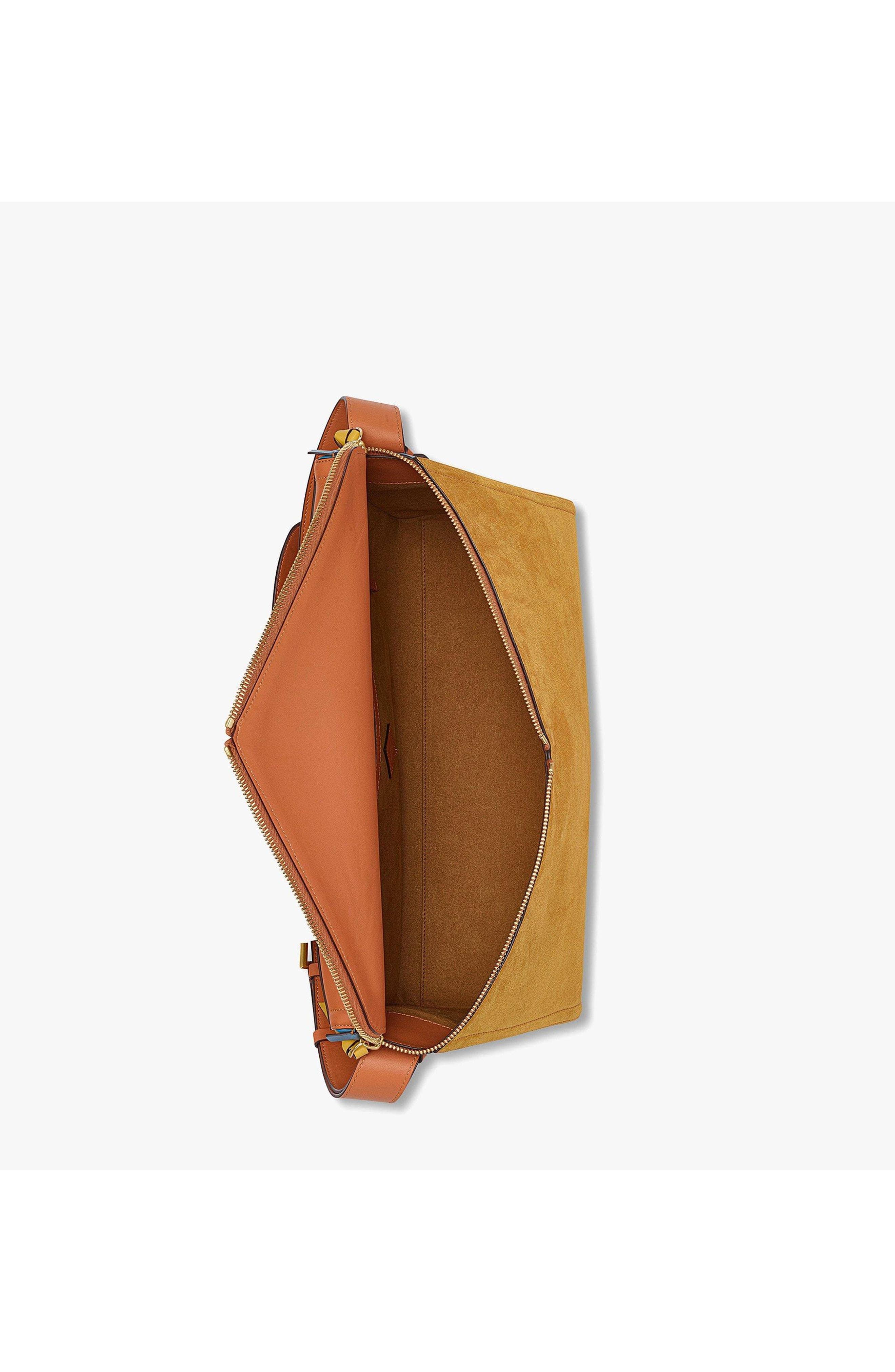 Large Diamant 3D Shoulder Bag in Suede and Calf Leather, Alternate, color, Multi