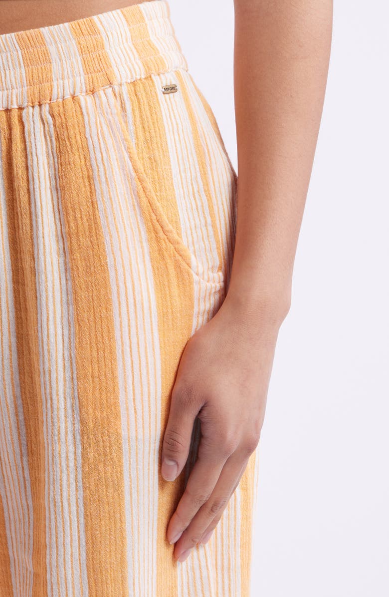 Rip Curl Premium Surf Stripe Cotton Gauze Pants, Alternate, color, Mango